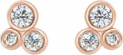 14K Rose 1/5 CTW Diamond Geometric Cluster Earrings