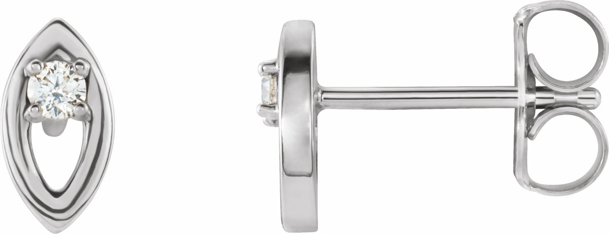 14K White .05 CTW Diamond Solitaire Earrings