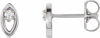 14K White .05 CTW Diamond Solitaire Earrings