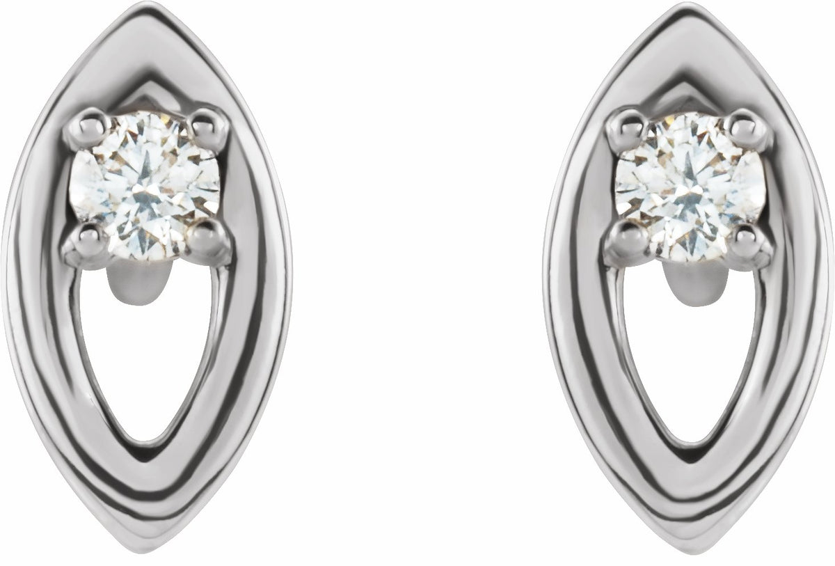 14K White .05 CTW Diamond Solitaire Earrings