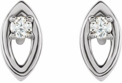 14K White .05 CTW Diamond Solitaire Earrings