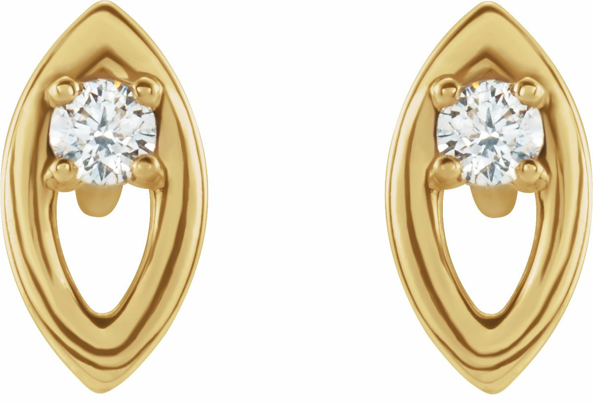 14K Yellow .05 CTW Diamond Solitaire Earrings