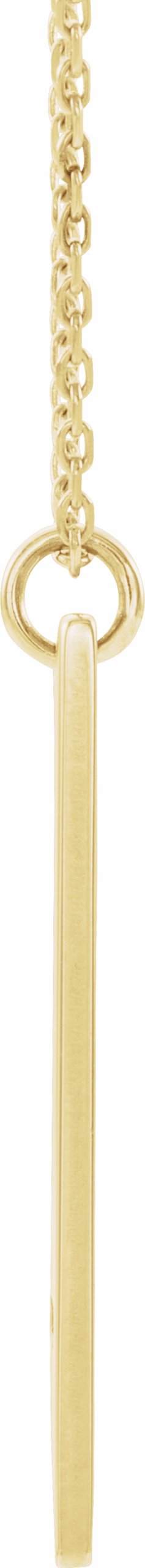 14K Yellow Pierced Cross Engravable Bar 16-18 Necklace
