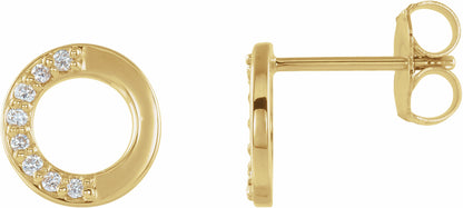 14K Yellow .08 CTW Diamond Circle Earrings