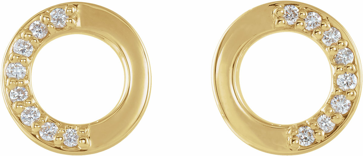 14K Yellow .08 CTW Diamond Circle Earrings