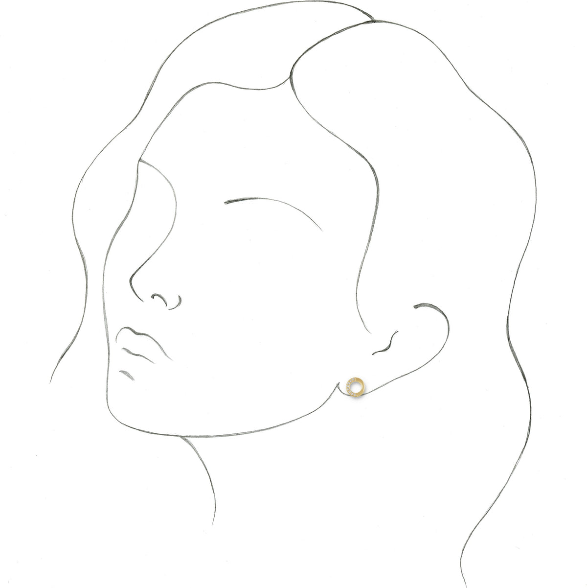 14K Yellow .08 CTW Diamond Circle Earrings
