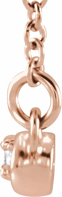 14K Rose .08 CTW Diamond Infinity-Inspired Bar 16-18 Necklace
