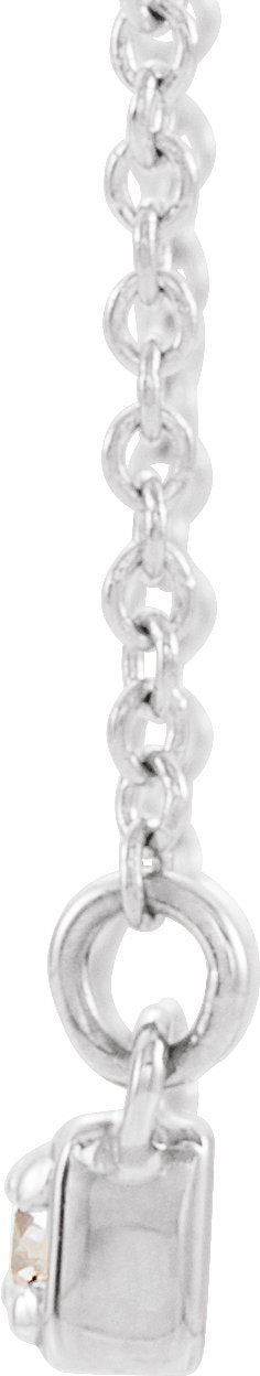 14K White 1/5 CTW Diamond Bar 16-18 Necklace