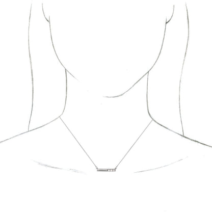 14K White 1/5 CTW Diamond Bar 16-18 Necklace