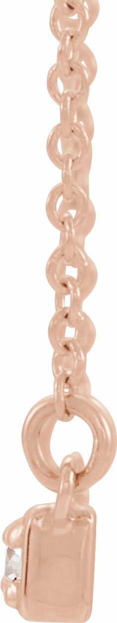 14K Rose 1/5 CTW Diamond Bar 16-18 Necklace