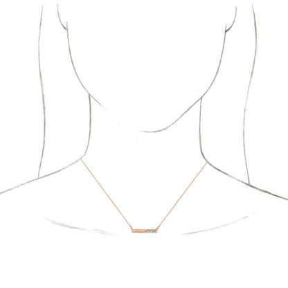 14K Rose 1/5 CTW Diamond Bar 16-18 Necklace