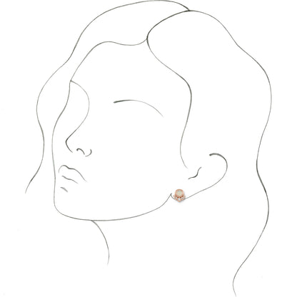 14K Rose Opal & 1/8 CTW Diamond Earrings