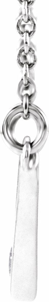 14K White .03 CTW Diamond Solitaire V 18 Necklace