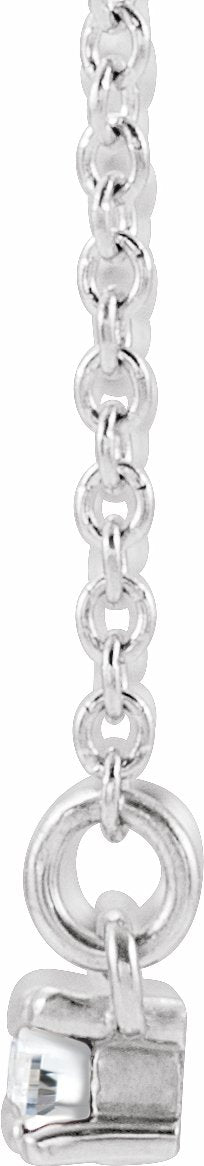 14K White 1/2 CTW Diamond Bar 16-18 Necklace