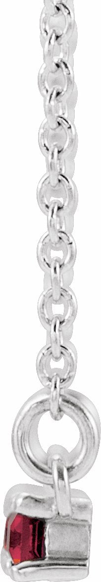 14K White Ruby & 1/5 CTW Diamond Bar 16-18 Necklace