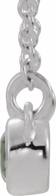14K White Aquamarine & .02 CTW Diamond 16 Necklace