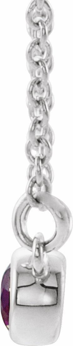 14K White Amethyst & .02 CTW Diamond 18 Necklace