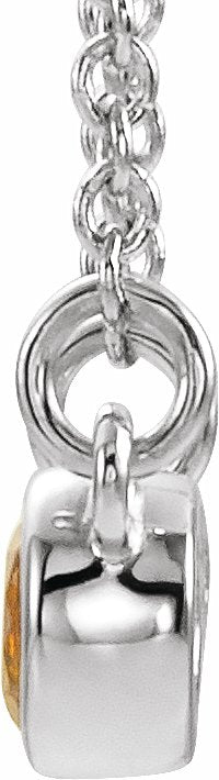 14K White Citrine & .02 CTW Diamond 18 Necklace