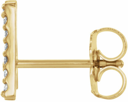 14K Yellow .06 CTW Diamond Single Initial A Earring