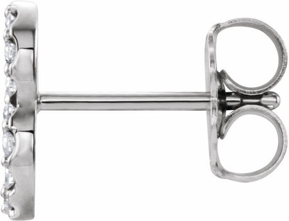 14K White 1/10 CTW Diamond Single Initial B Earring