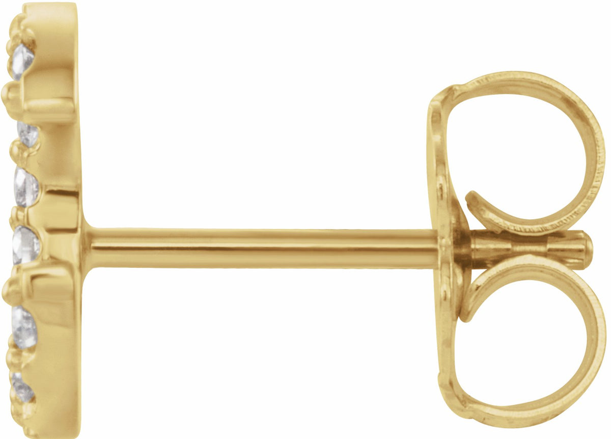 14K Yellow .05 CTW Diamond Single Initial C Earring