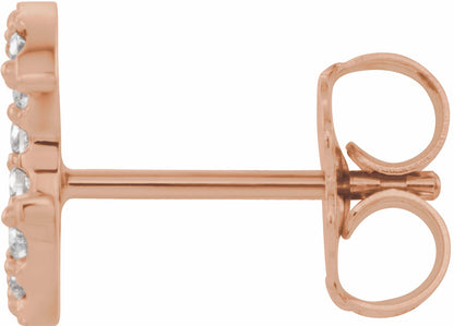 14K Rose .05 CTW Diamond Single Initial C Earring