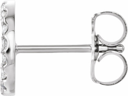 14K White .06 CTW Diamond Single Initial D Earring