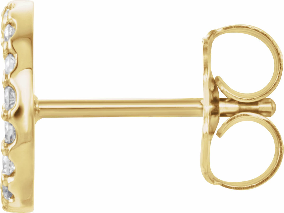 14K Yellow .06 CTW Diamond Single Initial D Earring