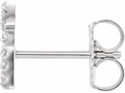 14K White .06 CTW Diamond Single Initial G Earring