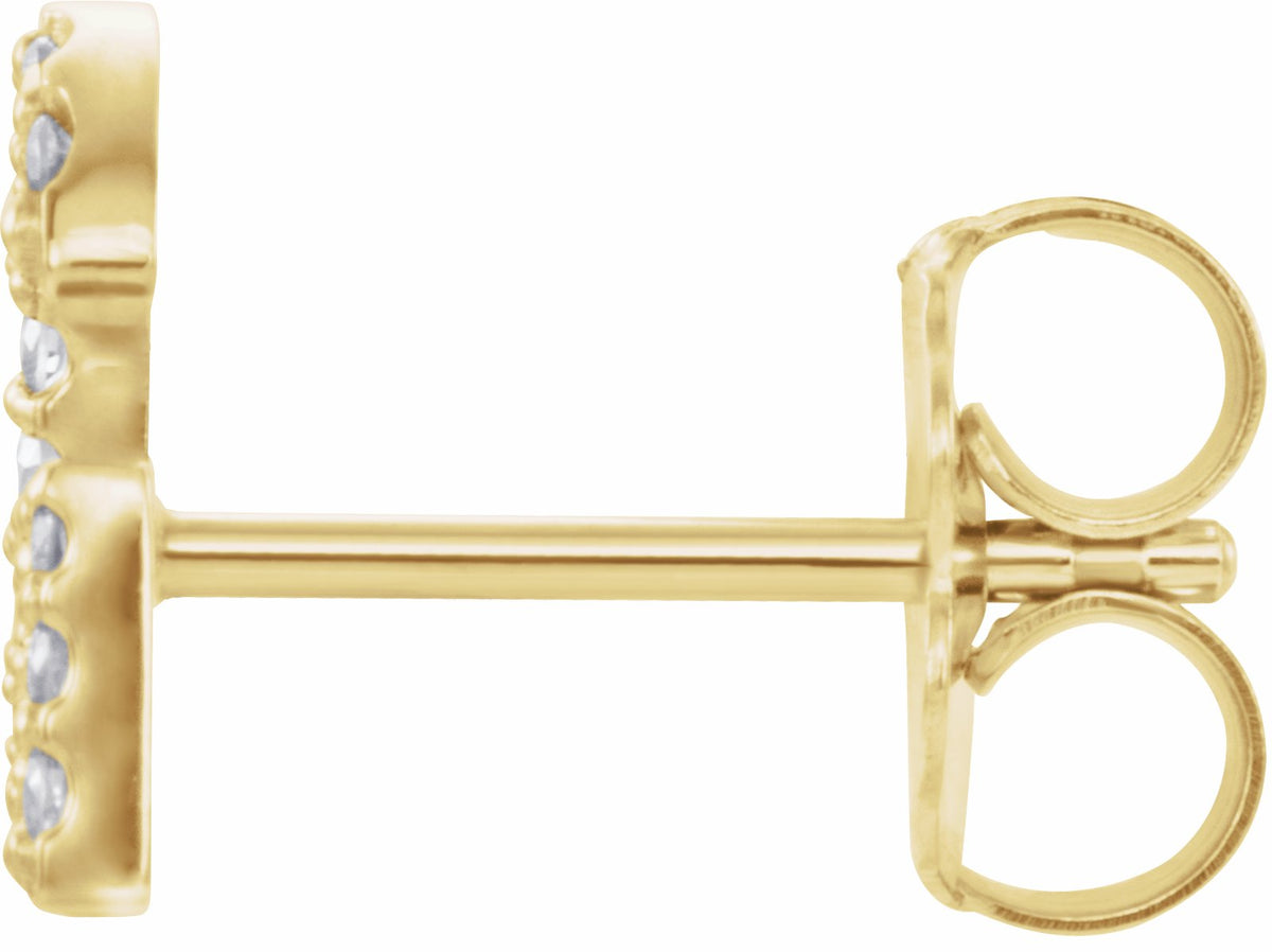 14K Yellow .06 CTW Diamond Single Initial G Earring