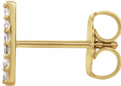 14K Yellow .06 CTW Diamond Single Initial H Earring