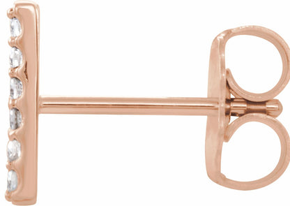 14K Rose .06 CTW Diamond Single Initial H Earring
