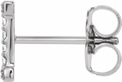 14K White .04 CTW Diamond Single Initial I Earring