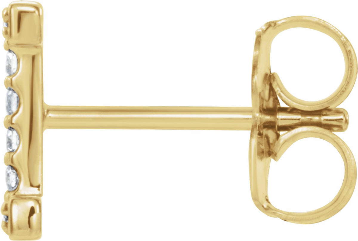 14K Yellow .04 CTW Diamond Single Initial I Earring