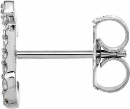 14K White .05 CTW Diamond Single Initial J Earring