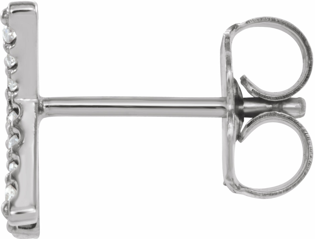 14K White .05 CTW Diamond Single Initial K Earring
