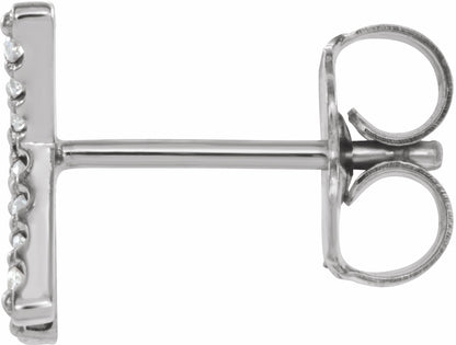 14K White .05 CTW Diamond Single Initial K Earring