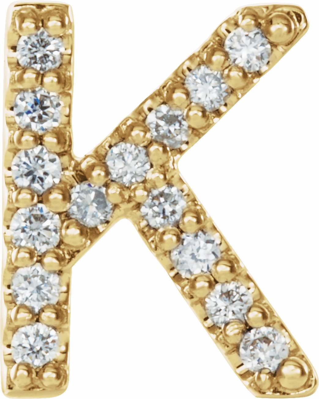 14K Yellow .05 CTW Diamond Single Initial K Earring