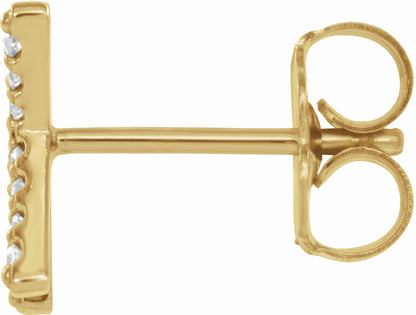 14K Yellow .05 CTW Diamond Single Initial K Earring