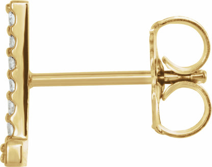 14K Yellow .04 CTW Diamond Single Initial L Earring
