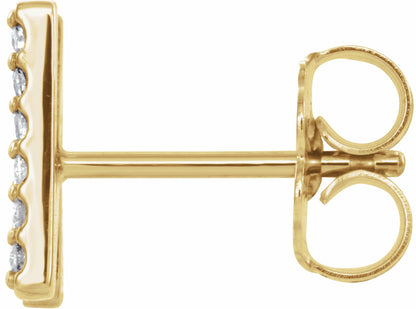 14K Yellow .06 CTW Diamond Single Initial N Earring