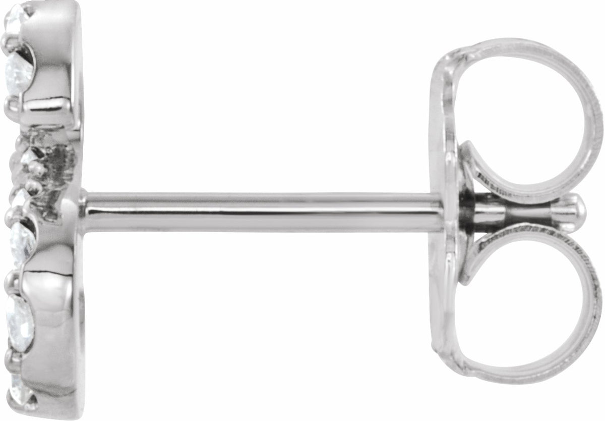 14K White .05 CTW Diamond Single Initial S Earring