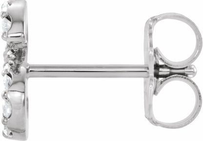 14K White .05 CTW Diamond Single Initial S Earring