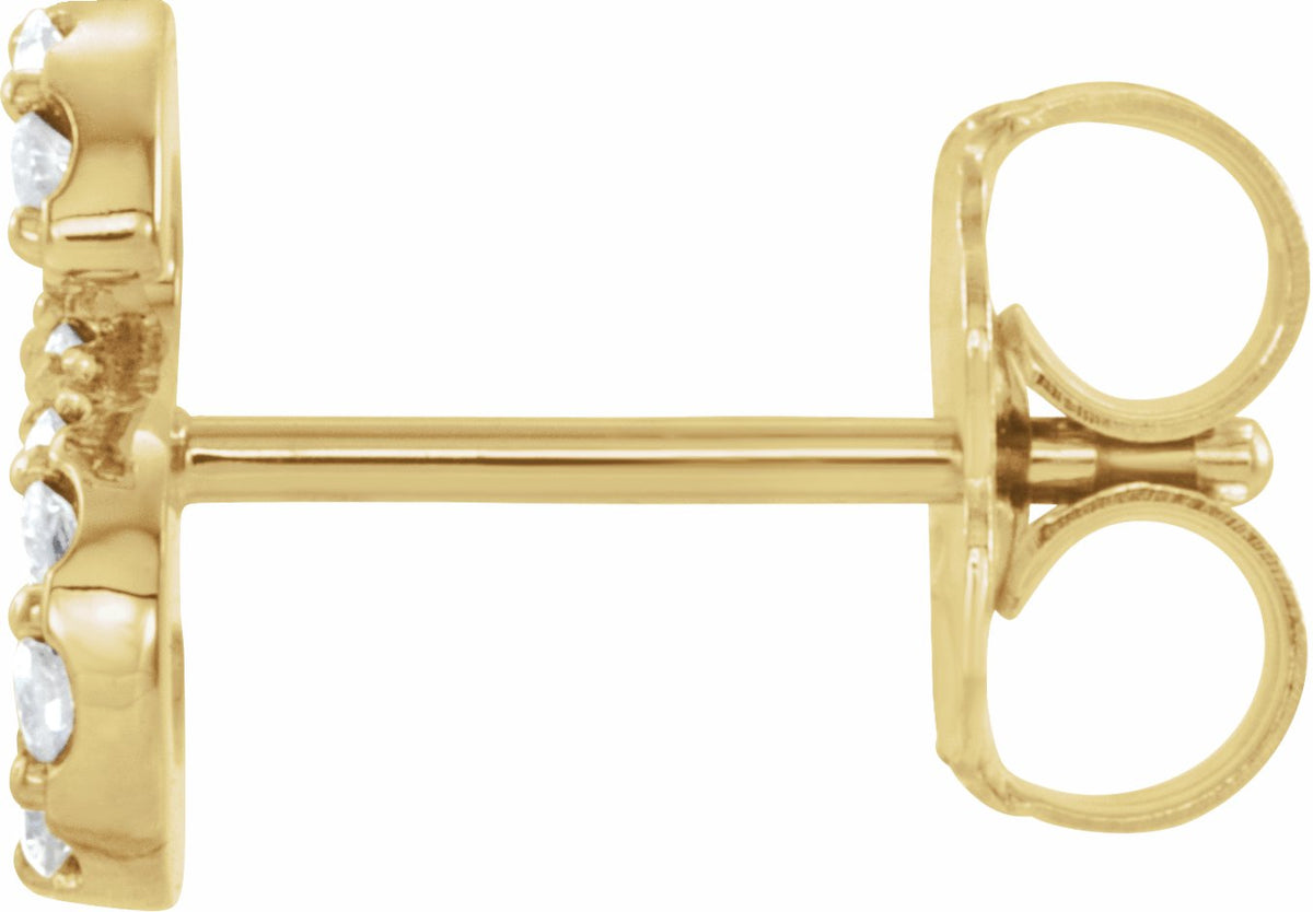 14K Yellow .05 CTW Diamond Single Initial S Earring