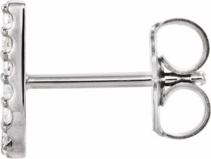 14K White .06 CTW Diamond Single Initial U Earring