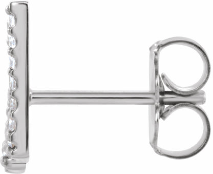 14K White .07 CTW Diamond Single Initial W Earring