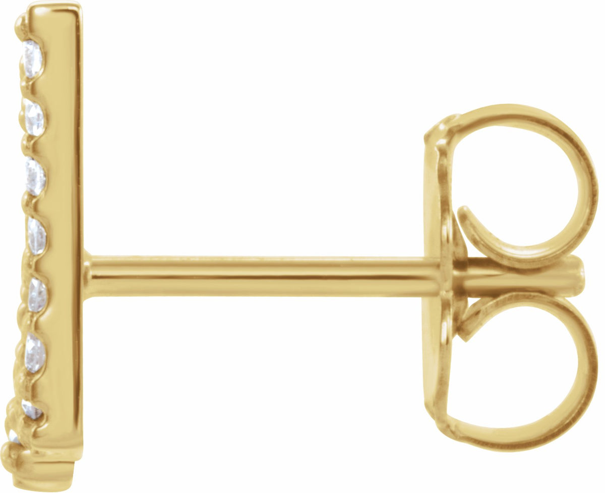 14K Yellow .07 CTW Diamond Single Initial W Earring
