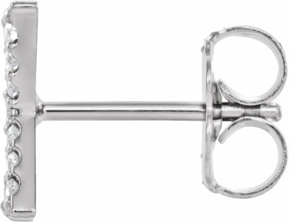 14K White .06 CTW Diamond Single Initial X Earring
