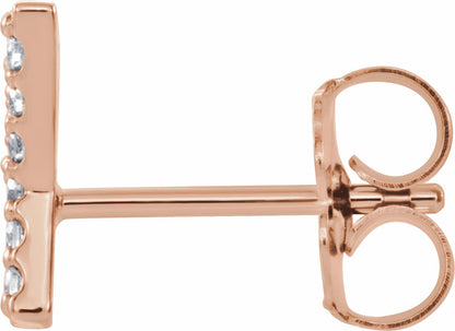 14K Rose .04 CTW Diamond Single Initial Y Earring