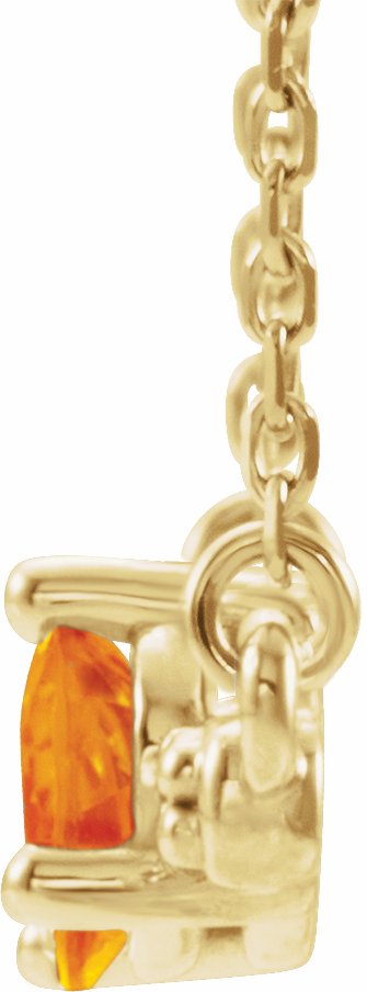 14K Yellow Citrine & 1/10 CTW Diamond 18 Necklace